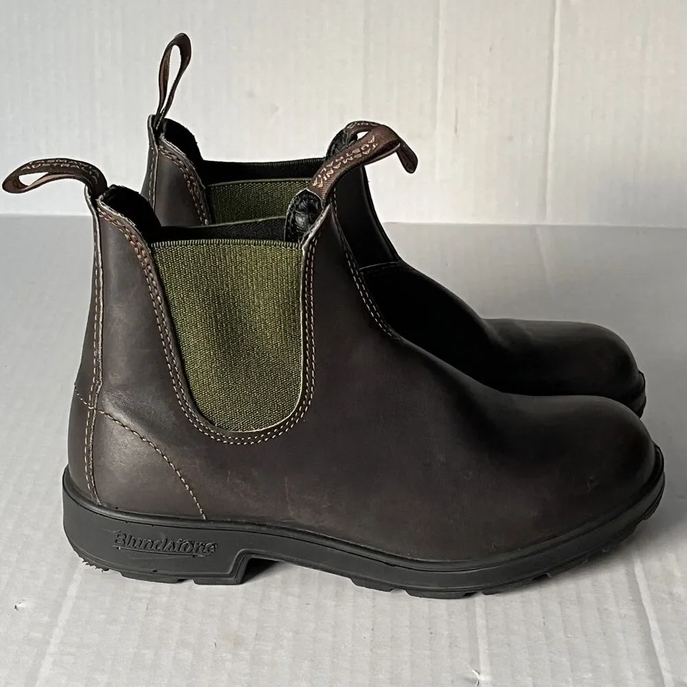 Blundstone Original Series 519 Chelsea Ankle Boots Stout Brown/Olive M 7.5 W 8.5